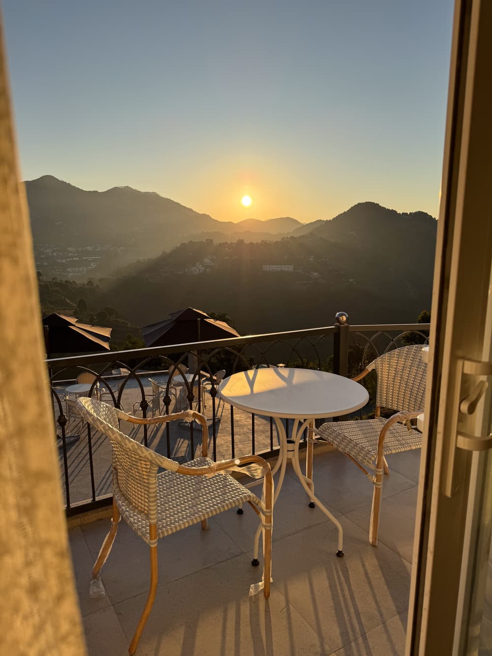 Sunset from a private balcony